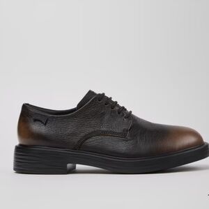 Camper Men's Dean Dress Casual Derby Shoes Size 42 US 9 Black Brown Leather VGUC